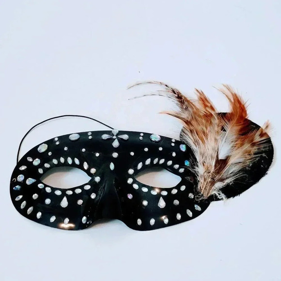 Masquerade Ball Mask Women's Handmade Decorated - Picture 1 of 3